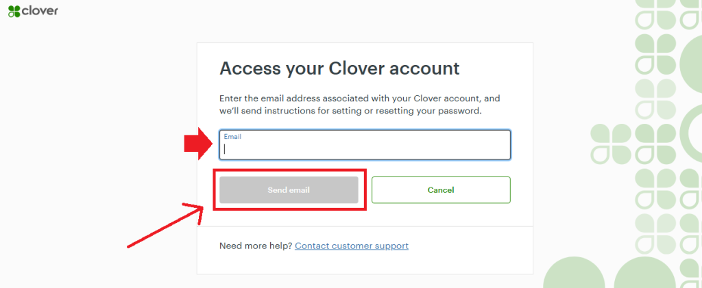 Reset Clover Login Dashboard Password